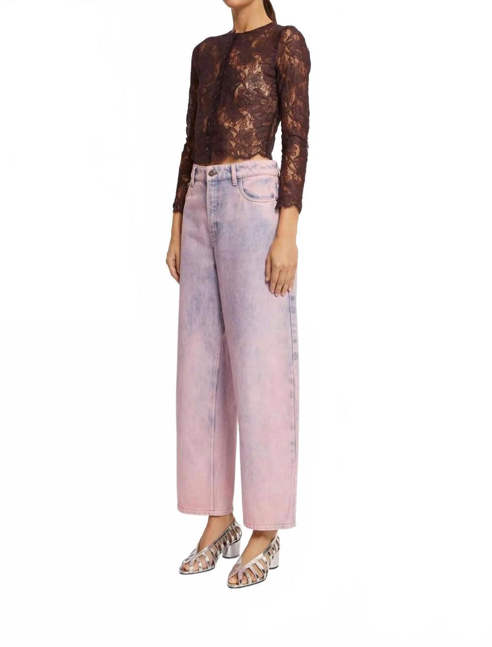 NEW ROSEANNA hilton high rise jeans in pink wash